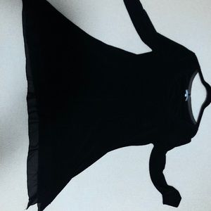 Adorable black dress with sheer trim